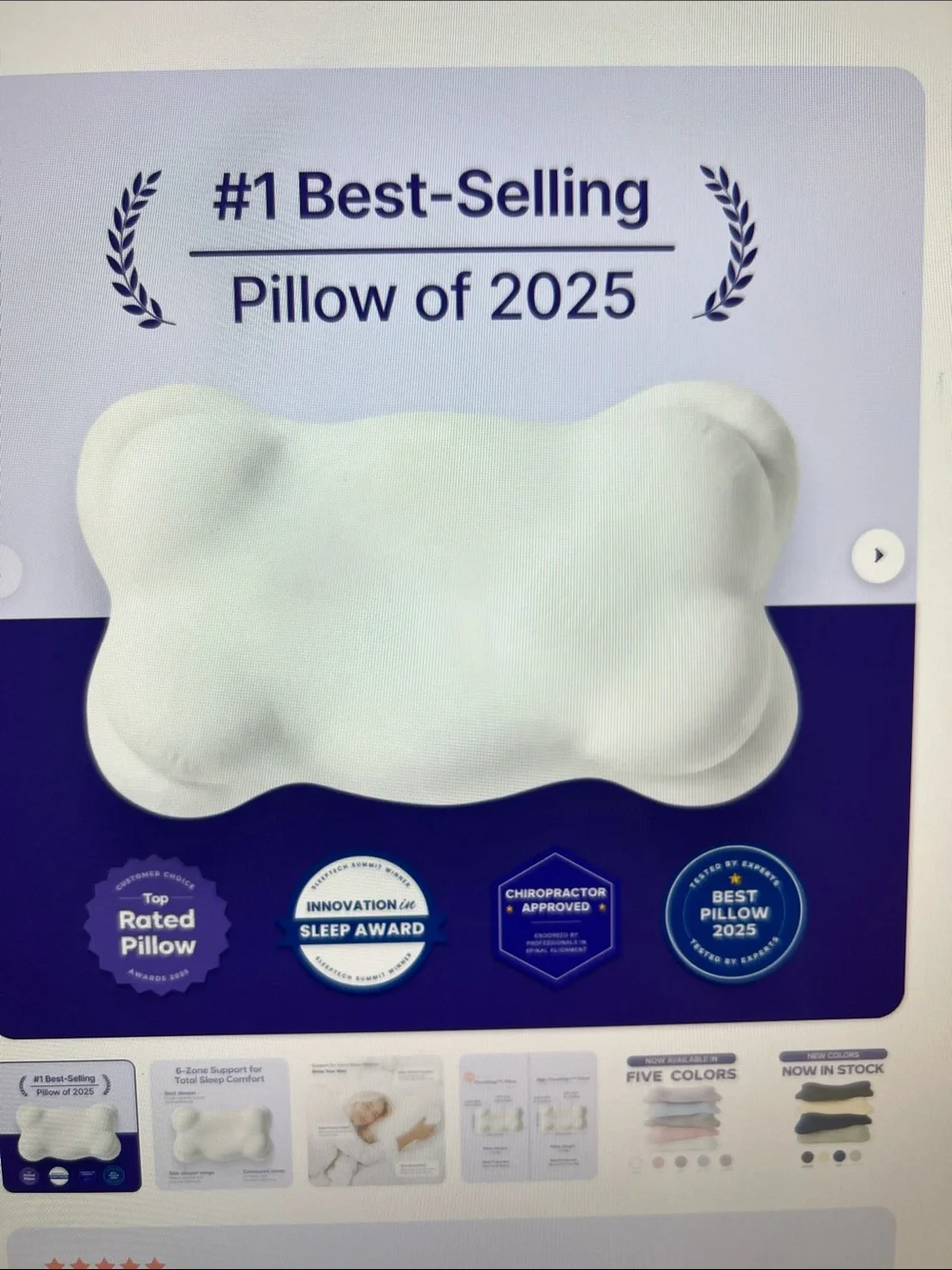 White Contour Neck Pillow by